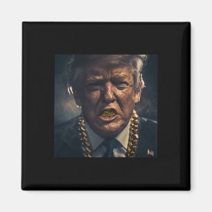 Donald Trump Gold Grillz  Magnet