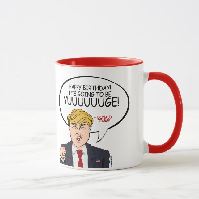Donald Trump Greeting - Happy Birthday -.png Mug (Right)