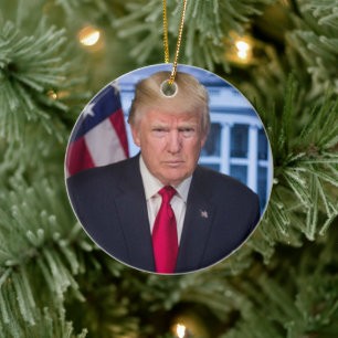 DONALD TRUMP HANDSOME PORTRAIT CHRISTMAS ORNAMENT