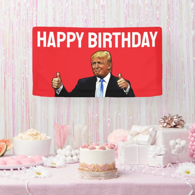 DONALD TRUMP HAPPY BIRTHDAY PARTY BANNER (Party)