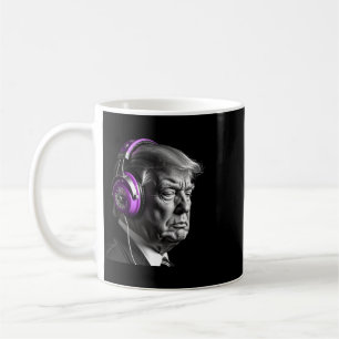 Donald Trump Headphones Funny President Dj Art Coffee Mug
