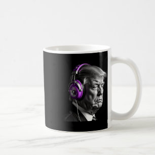 Donald Trump Headphones Funny President Dj Art Coffee Mug