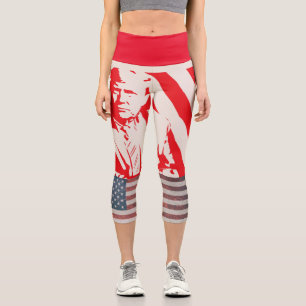 DONALD TRUMP HIGH WAIST CAPRI LEGGINGS
