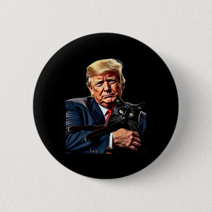 Donald Trump Holding Cat Graphic Funny Political M 6 Cm Round Badge