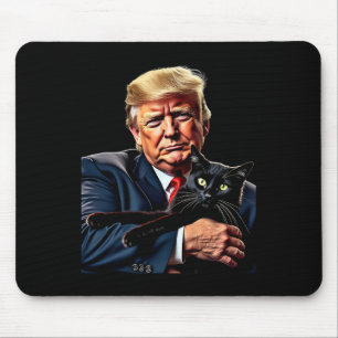 Donald Trump Holding Cat Graphic Funny Political M Mouse Pad