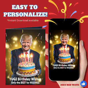 DONALD TRUMP HUMOROUS  BIRTHDAY CARD