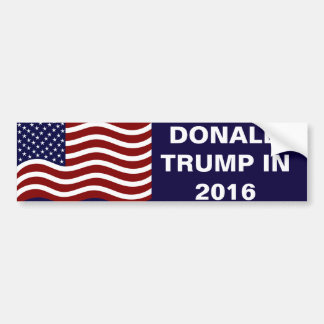 Donald Trump in 2016 USA Flag Car Bumper Sticker