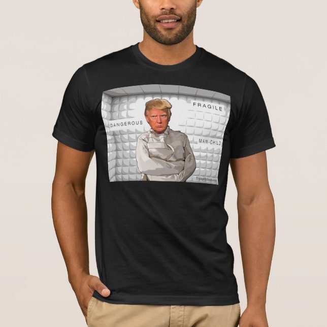 Donald Trump in a straitjacket painting anti-trump T-Shirt (Front)