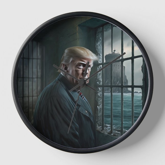 Donald Trump in Alcatraz Prison Clock (Front)