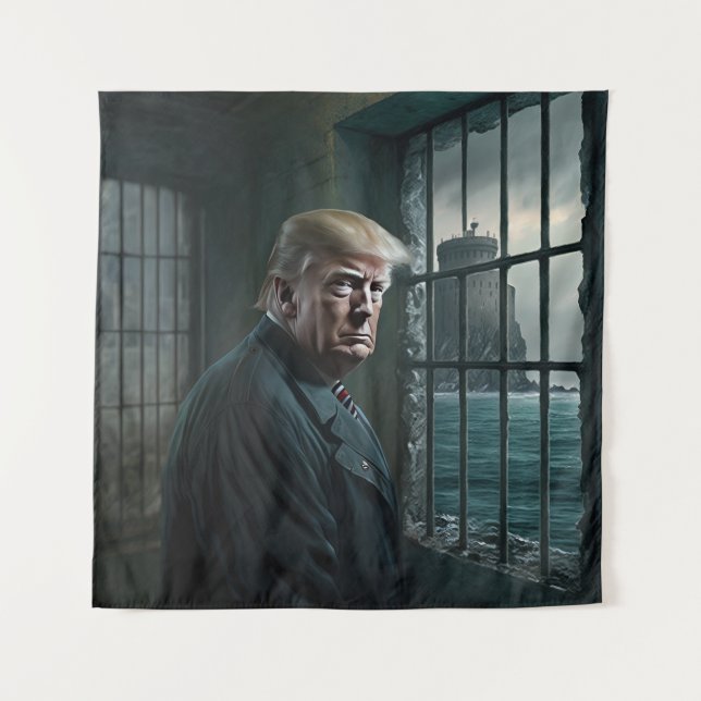 Donald Trump in Alcatraz Prison Tapestry (Front)
