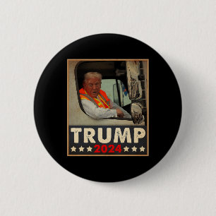 Donald Trump In Garge Truck Team Garge For Trump 2 6 Cm Round Badge