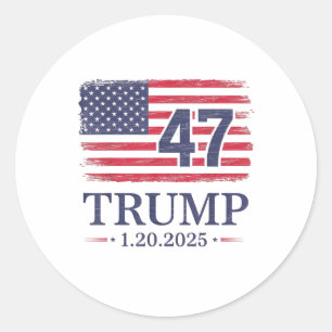Donald Trump Inauguration Day 2025 47th President Classic Round Sticker