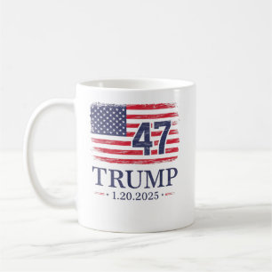 Donald Trump Inauguration Day 2025 47th USA Flag Coffee Mug