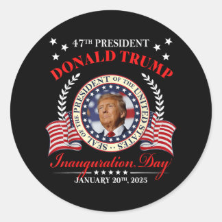 Donald Trump Inauguration Day 2025 Usa 47th Presid Classic Round Sticker