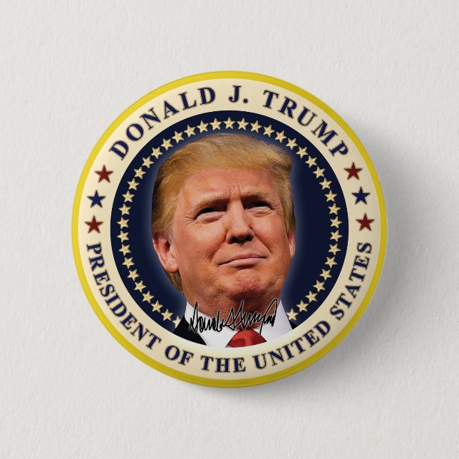 Donald Trump Inauguration Gold Stars Souvenir 6 Cm Round Badge (Front)