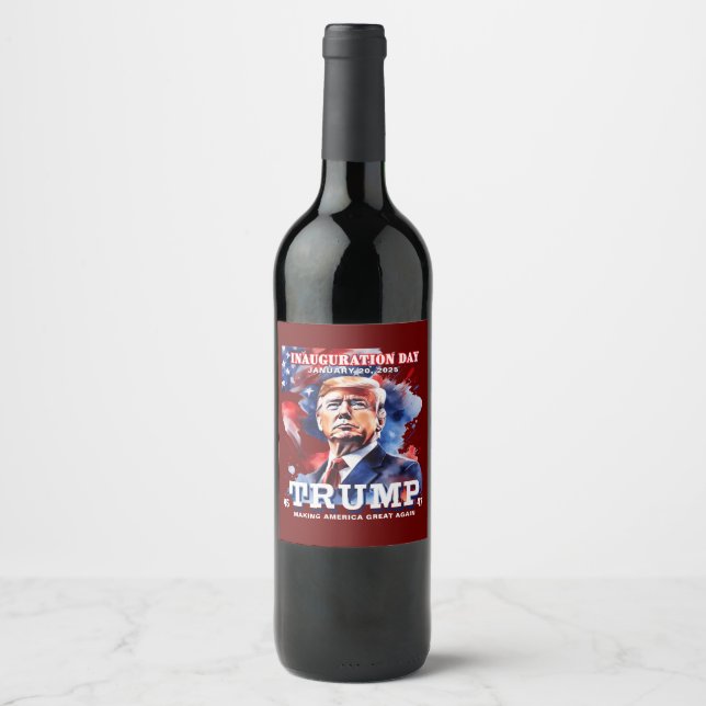 Donald Trump Inauguration Party Wine Wine Label (Front)