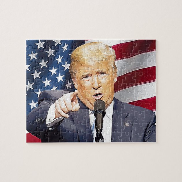 Trump 2024 Wooden Jigsaw Puzzle 500 Pieces - 15x20 Inch Display Artwork Puzzle For Adults | Political Gift Idea