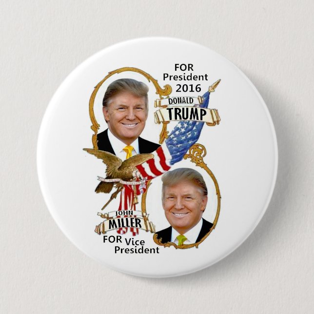 Donald Trump / John Miller 7.5 Cm Round Badge (Front)