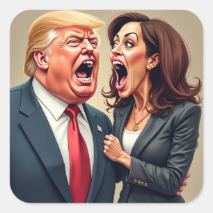 Donald Trump Kamala harris Square Sticker