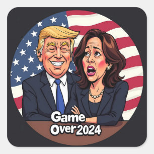 Donald Trump Kamala harris Square Sticker