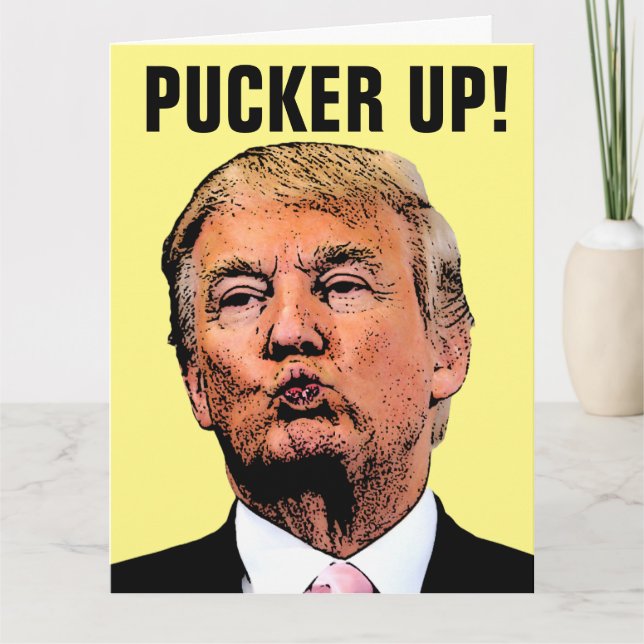 DONALD TRUMP KISS BIRTHDAY OVERSIZED CARDS (Front)