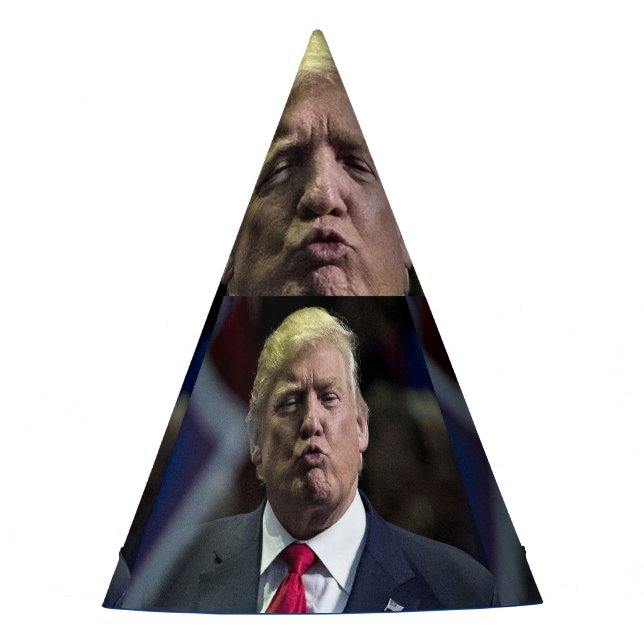 DONALD TRUMP KISS BIRTHDAY PARTY HATS (Front)