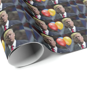 DONALD TRUMP KISS BIRTHDAY Wrapping Paper