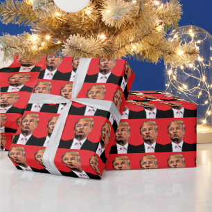 DONALD TRUMP KISS CHRISTMAS WRAPPING PAPER