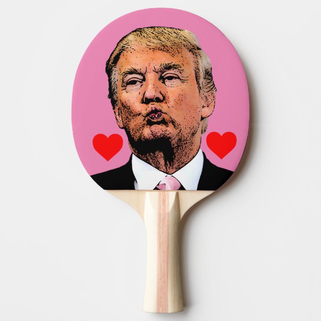 DONALD TRUMP KISS VALENTINE'S DAY PING PONG PADDLE (Front)