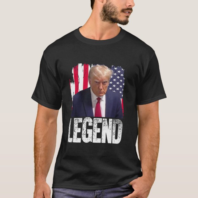 Donald Trump Legend America Flag T Shirt (Front)