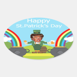 donald trump leprechaun oval sticker