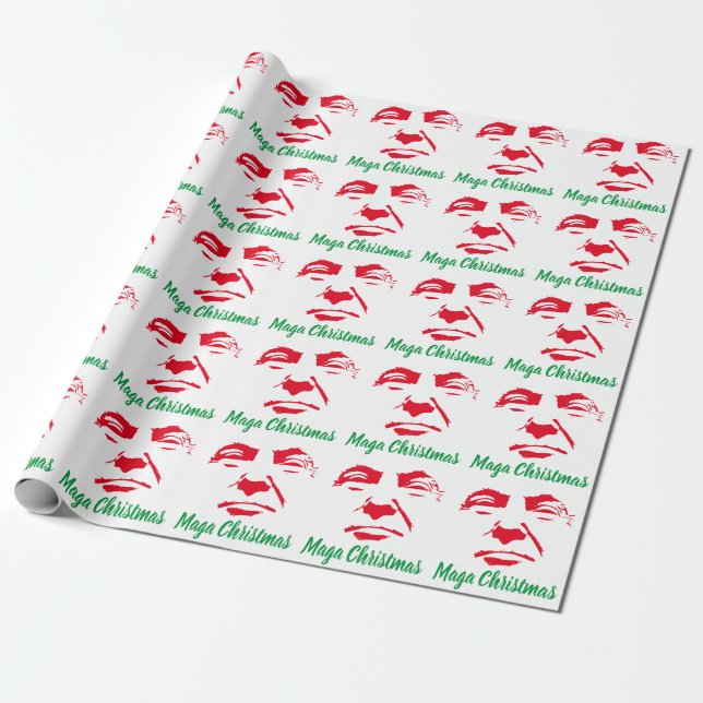 Donald Trump Maga Christmas Wrapping Paper (Unrolled)