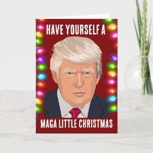 DONALD TRUMP MAGA LITTLE Christmas Greeting card