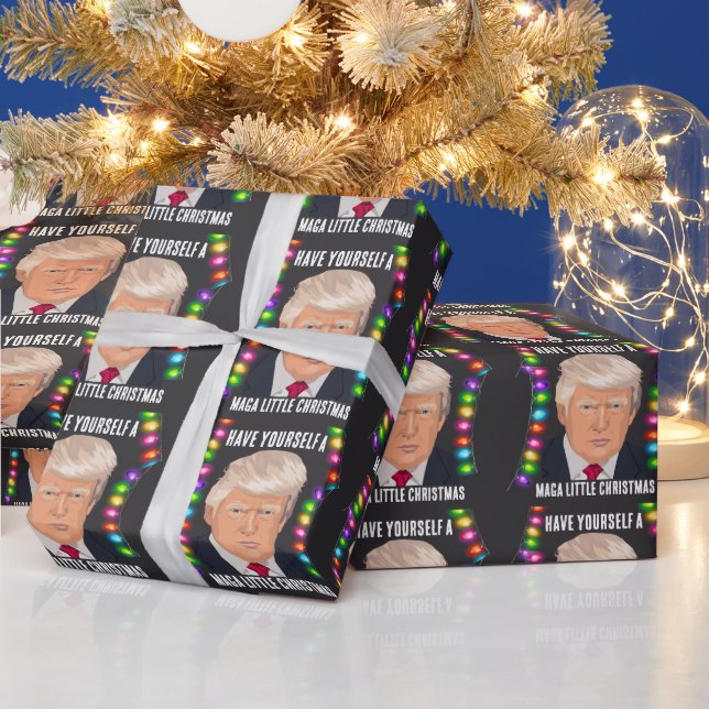  DONALD TRUMP MAGA LITTLE Christmas wrapping paper (Holidays)