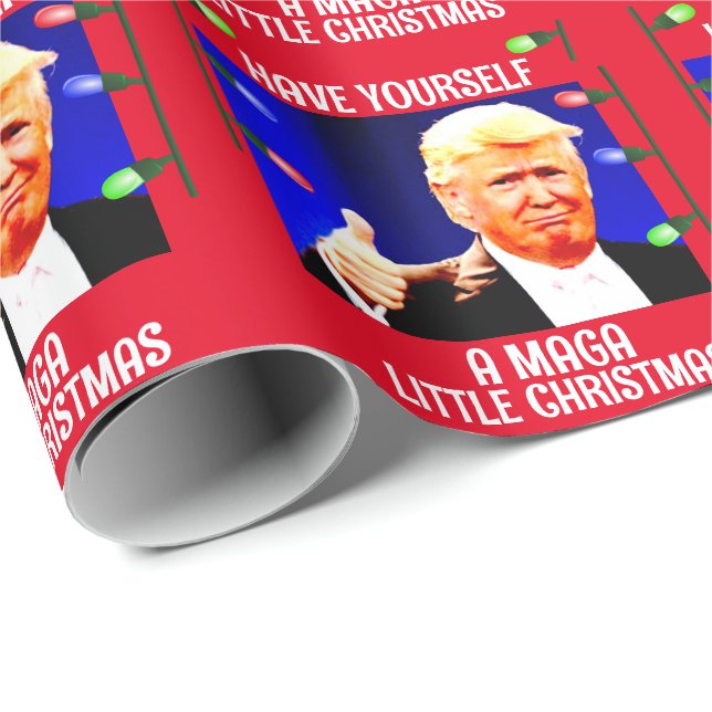  DONALD TRUMP MAGA LITTLE Christmas WRAPPING PAPER (Roll Corner)