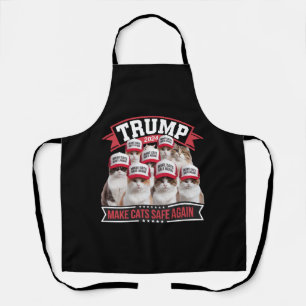 Donald Trump Make Cats Safe Again 2024 Debate Apron
