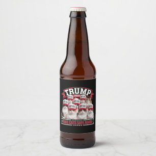 Donald Trump Make Cats Safe Again 2024 Debate  Beer Bottle Label