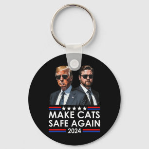Donald Trump Make Cats Safe Again 2024 Debate Funn Key Ring