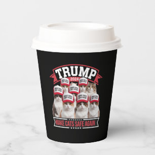 Donald Trump Make Cats Safe Again 2024 Debate Paper Cups