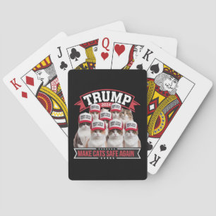 Donald Trump Make Cats Safe Again 2024 Debate  Playing Cards