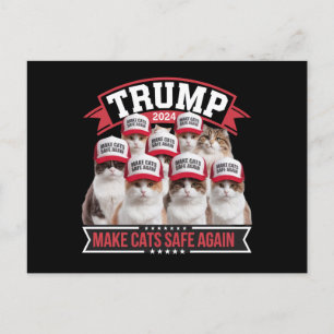Donald Trump Make Cats Safe Again 2024 Debate  Postcard
