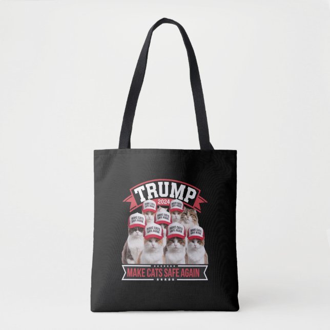 Donald Trump Make Cats Safe Again 2024 Debate  Tote Bag (Front)