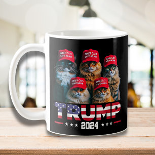 Donald Trump Make Cats Safe Again Red Hat 2024 Coffee Mug