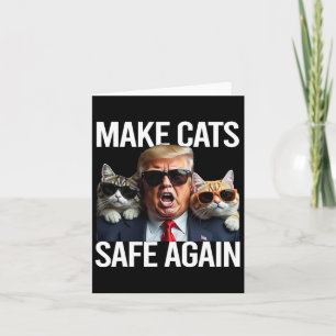 Donald Trump Make Cats Safe Again Red Hat 2024 Deb Card