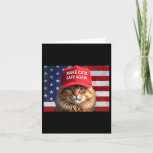 Donald Trump Make Cats Safe Again Red Hat 2024 Deb Card
