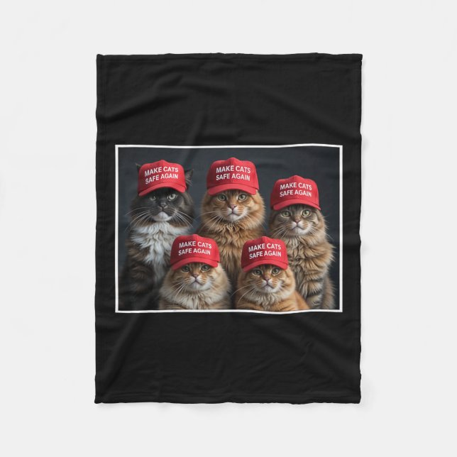 Donald Trump Make Cats Safe Again Red Hat 2024 Deb Fleece Blanket (Front)