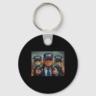 Donald Trump Make Cats Safe Again Red Hat 2024 Deb Key Ring