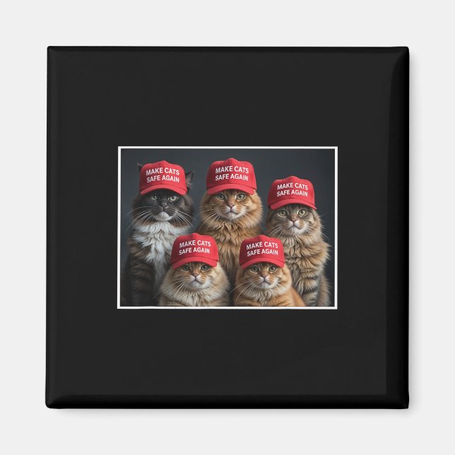 Donald Trump Make Cats Safe Again Red Hat 2024 Deb Magnet (Front)