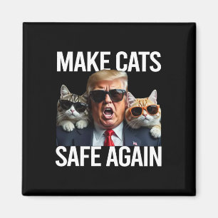Donald Trump Make Cats Safe Again Red Hat 2024 Deb Magnet