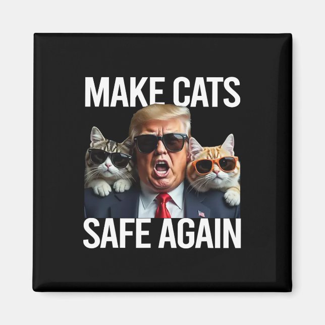 Donald Trump Make Cats Safe Again Red Hat 2024 Deb Magnet (Front)